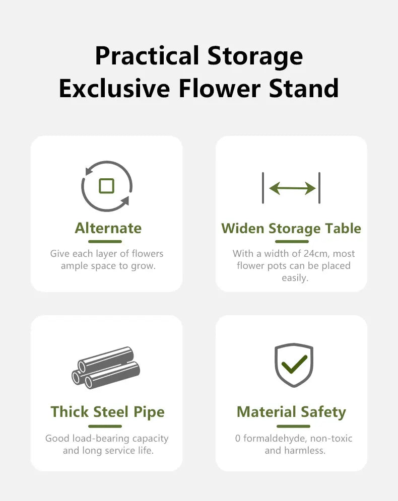 Estante de almacenamiento para plantas y flores, de 4, 5 y 6 niveles, organizador de almacenamiento para jardín interior y balcón.