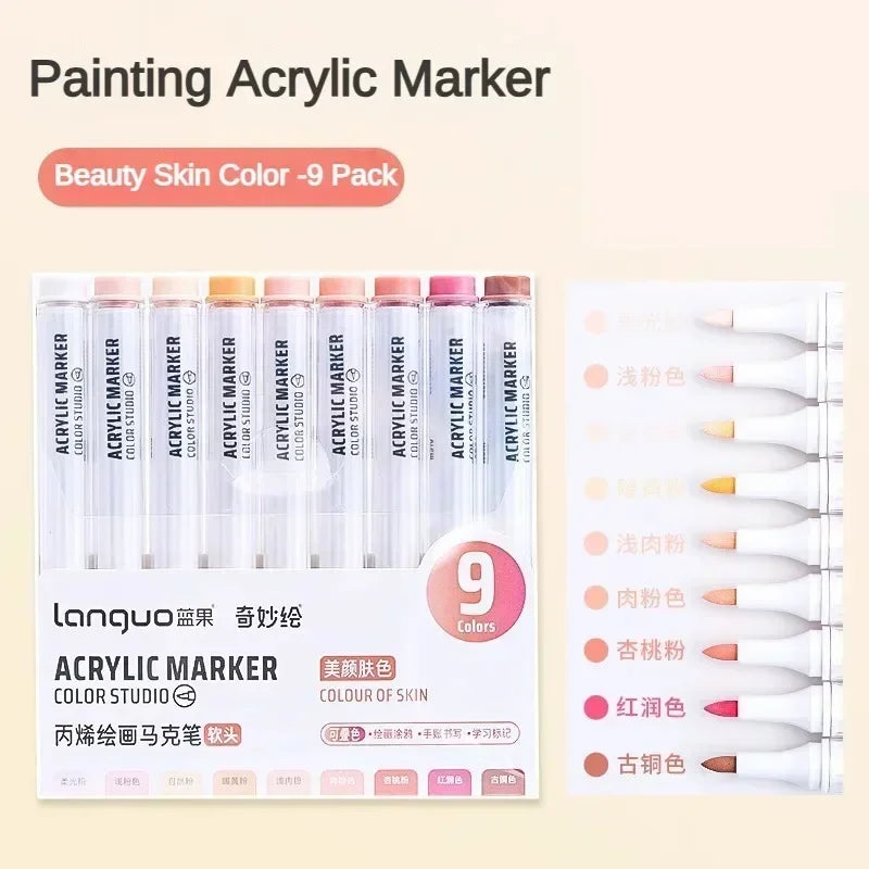 9/144 Colors Acrylic Paint Art Marker Pen DIY Painting Drawing for Card Ceramic Stone Mug Glass Fabric Clothes Art Supplies
