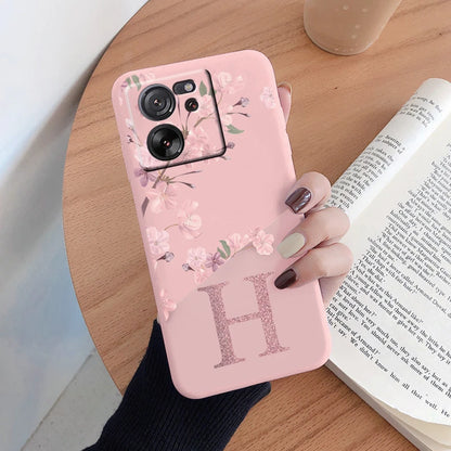Funda para Xiaomi 13T Pro con diseño de flores y letras, a prueba de golpes, de silicona suave, para Xiaomi 13T