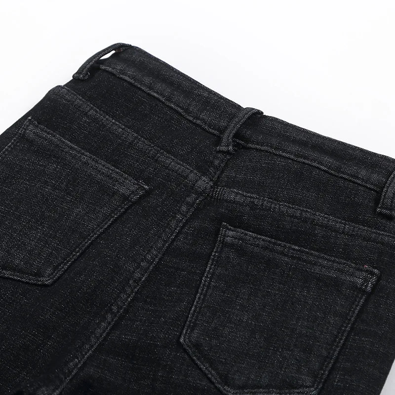 2023 Mujeres Jeans Térmicos Invierno Nieve Cálido Felpa Elástico Jeans Señora Skinny Espesar Polar Denim Pantalones Largos Retro Lápiz Pantalones