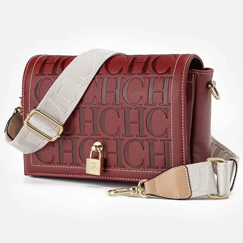 CH Autumn and Winter Solid Color Crossbody Bag Letter Printing High Quality Women's Fashion Elegance 2025 Classic Women's Bag