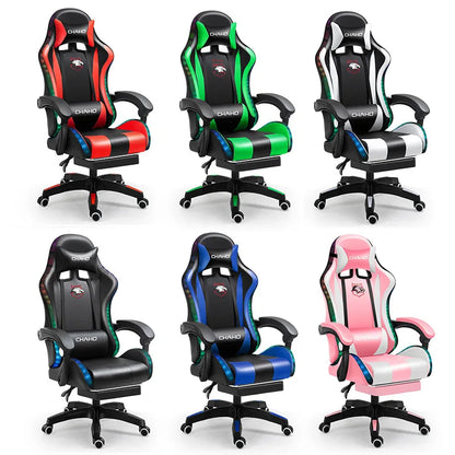 Silla de juegos WCG para oficina, cojín de látex, silla de computadora con Bluetooth, silla BOSS de cuero de alta calidad, silla de carreras con ancla de Internet LOL