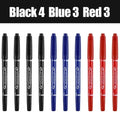 10Pcs Double Tip Permanent Markers Pens Waterproof Oily Fine Tip Black Painting Marker Graffiti Marking Pens School Supplies