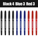 10Pcs Double Tip Permanent Markers Pens Waterproof Oily Fine Tip Black Painting Marker Graffiti Marking Pens School Supplies