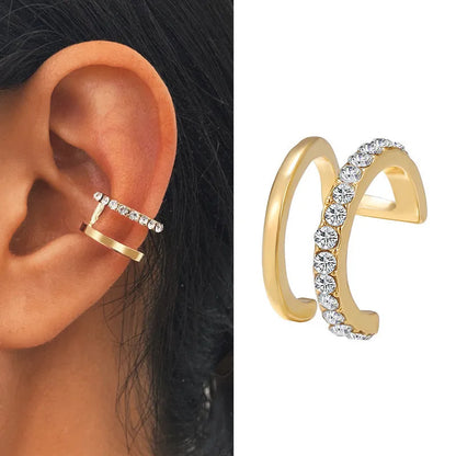 Silver Color Leaves Clip Earrings for Women Men Creative Simple C Ear Cuff Non-Piercing Ear Ear Clip Set Trend Jewelry Gift