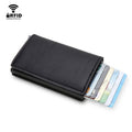 Rfid Aluminum Men Wallet Card Holders Purse Carbon Fiber Men Business Slim Thin Smart Wallet Credit Cardholder Case Note Holder