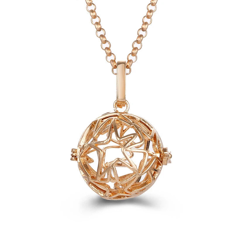 New Aroma Water Droplets Cage Lockets Necklace Heart Shaped Zircon Essential Oil Diffuser Set Combination Woman Pendant Jewelry