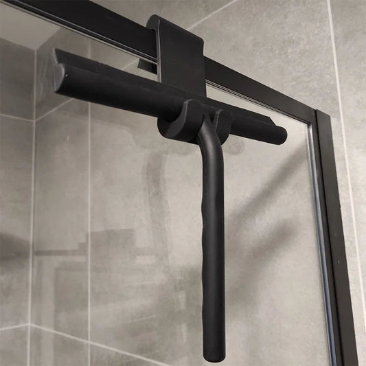 Limpiador de vidrios, limpiador de ducha, limpiador de ventanas, colgador de pared, espejo con mango, para el hogar