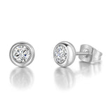 Classic Modern Cubic Zirconia Stud Earrings For Women Simple Rose Gold Color Women's Earing Accessories Fashion Jewelry E270