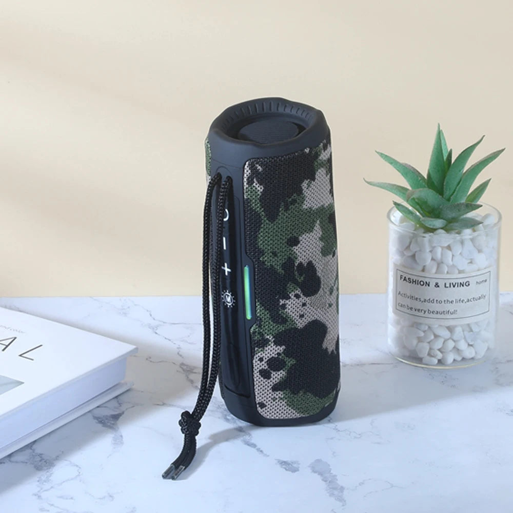 Altavoz portátil Bluetooth TG365, subwoofer inalámbrico LED de doble bajo, resistente al agua, columna para exteriores, radio FM, AUX, BT, TF, reproductor de música