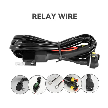 Motorcycle Fog Light Wiring Harness LED Lamp Headlamp Refit Relay Wire Motorbike Spotlight Cable Accessory