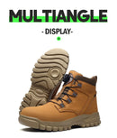 Rotating Button Work Shoes for Men Anti Puncture Work Sneakers Waterproof Work Safety Shoes Non Slip Steel Toe Tactical Boots