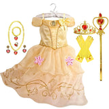 Vestido de Princesa para Festa à Fantasia – Novo Modelo 2025 – Ideal para Natal, Aniversário e Carnaval (Estilos Rapunzel e Bela)
