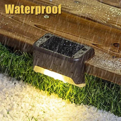 1-12 Pack Solar Deck Lights Outdoor Step Lights Waterproof Led Solar Lamp for Railing Stairs Step Fence Yard Patio and Pathway