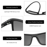 ZENOTTIC Polarized Sunglasses for Men Shades Lightweight TR90 Frame UV400 Protection Square Outdoor Travel Driving Sun Glasses