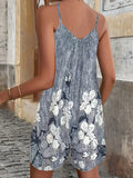 Summer Ethnic Women's Jumpsuit Fashion Tie Dye Striped Print Short Playsuits Elegant Strap Shorts Plus Size Romper Casual Beach