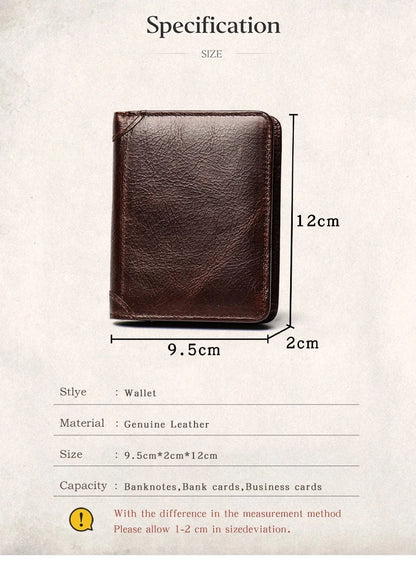 ROOG Elegant Genuine Leather Men's Wallet|Multi-Card Slot Design|Lightweight and Stylish|Suitable for Everyday and Business Use