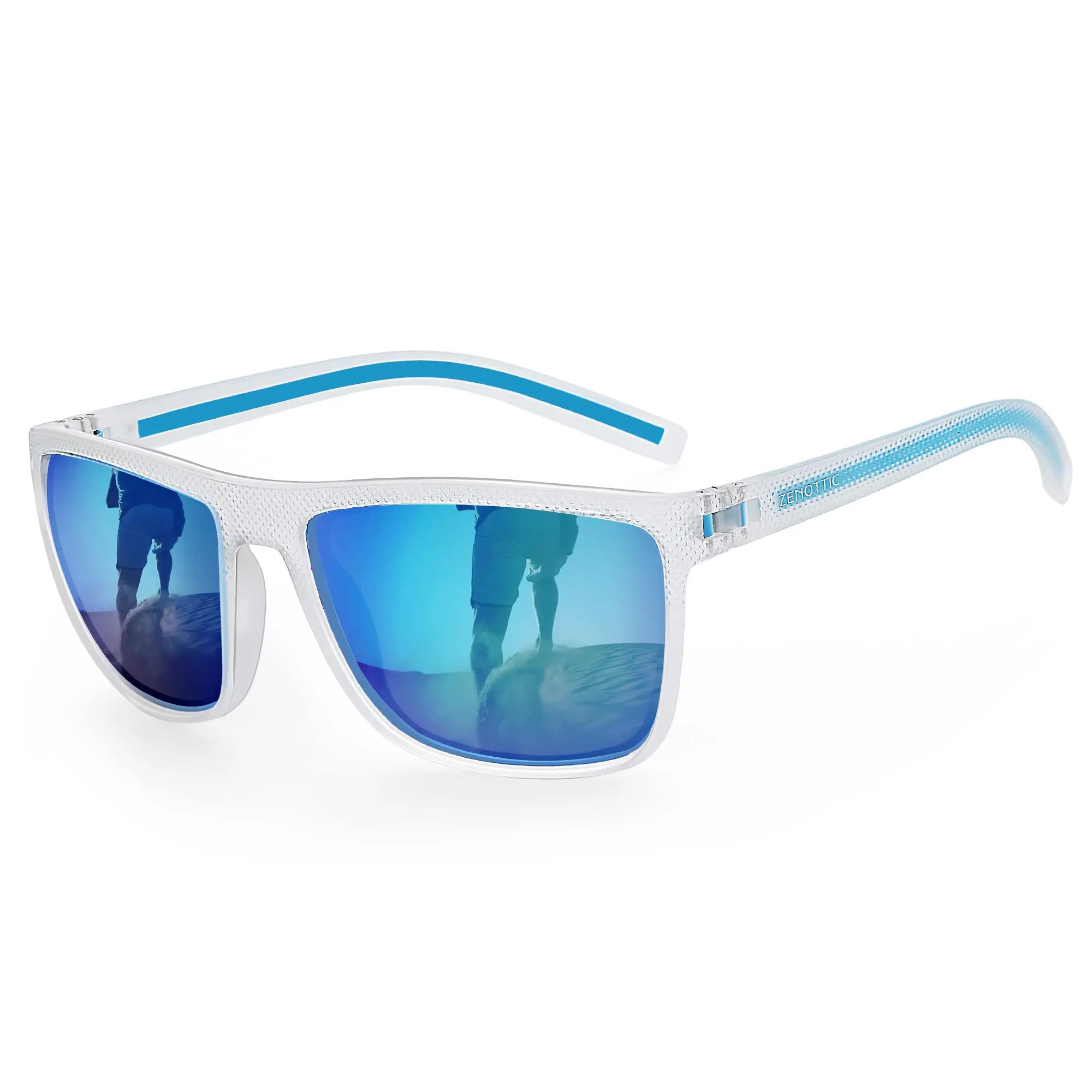 ZENOTTIC Polarized Sunglasses for Men Shades Lightweight TR90 Frame UV400 Protection Square Outdoor Travel Driving Sun Glasses