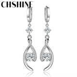 Pendientes CHSHINE de plata de ley 925 con circonitas azules entrelazadas para mujer, regalo de boda, joyería de moda.