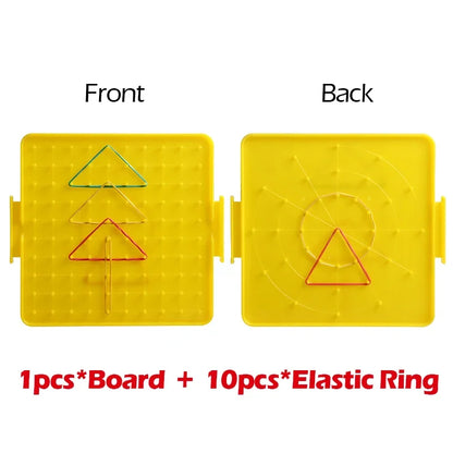 Montessori Baby Creative Toy Graphics Rubber Tie Nail Boards Childhood Geometry Education Preschool Kids Puzzle Game Toy 14cm