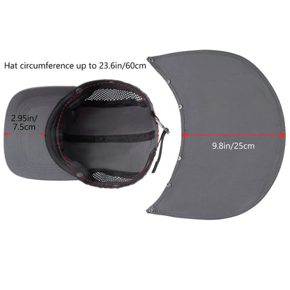 BASSDASH UPF 50+ Foldable Fishing Hat Baseball Cap with Removable Neck Flap Portable for Men Women Golf Hiking