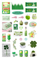 6pcs Glitter Stickers Y2K DIY Toploader Scrapbooking Journal Decor Stickers for Phone Kawaii Transparent PET Stickers Gift