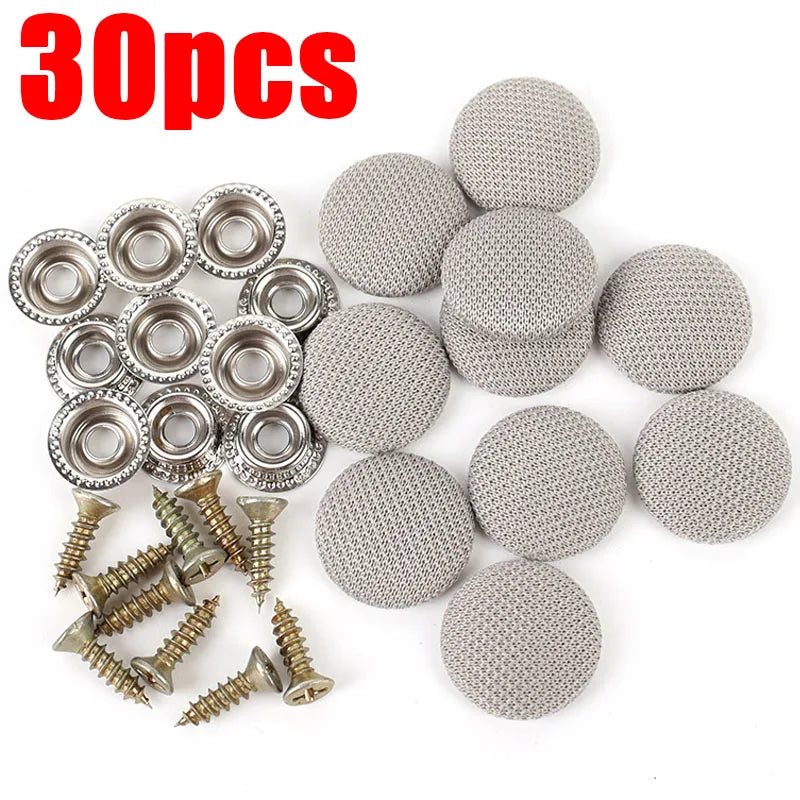 30/60Pcs Car Interior Roof Buckles Headliner Ceiling Cloth Fixing Screw Care Fabric Buckle Rivets Retainer Cap Repair Automotive