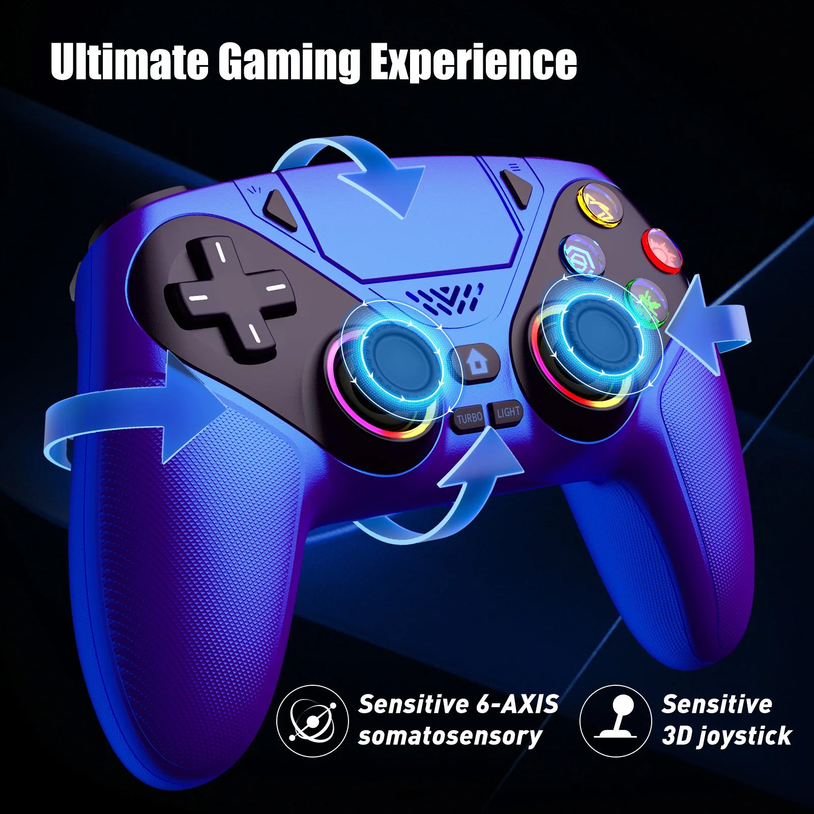 Controller For Playstation 5 PS5/PS5 Pro/Slim/PC Gamepads W/Hall Effect RGB Wireless Game Control Joystick Marco/Turbo Program