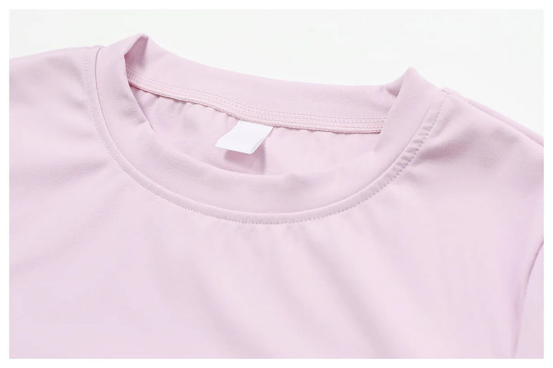 NCLAGEN - Camiseta deportiva para mujer, para correr, de verano, de manga corta, cuello redondo, transpirable, elástica, para gimnasio, yoga, fitness, ajustada, activa