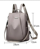 Homefish New Women's Multifunction Backpack Casual Solid Color School Bag For Girls Fashion Detachable Strap Travel Shoulder Bag
