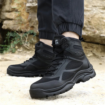 Latest 2023 Waterproof Men Leather Boots Steel Toe Cap Safety Work Shoes Anti Smashing Indestructible Construction Welding Boots