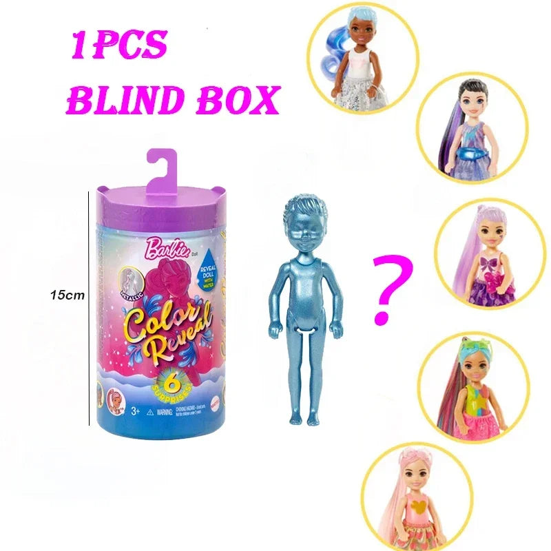 Genuine Barbie Color Reveal Foam Dolls Pet Friend with 25 Surprises Scented Bubbles Princess Doll Toys for Girls Gift