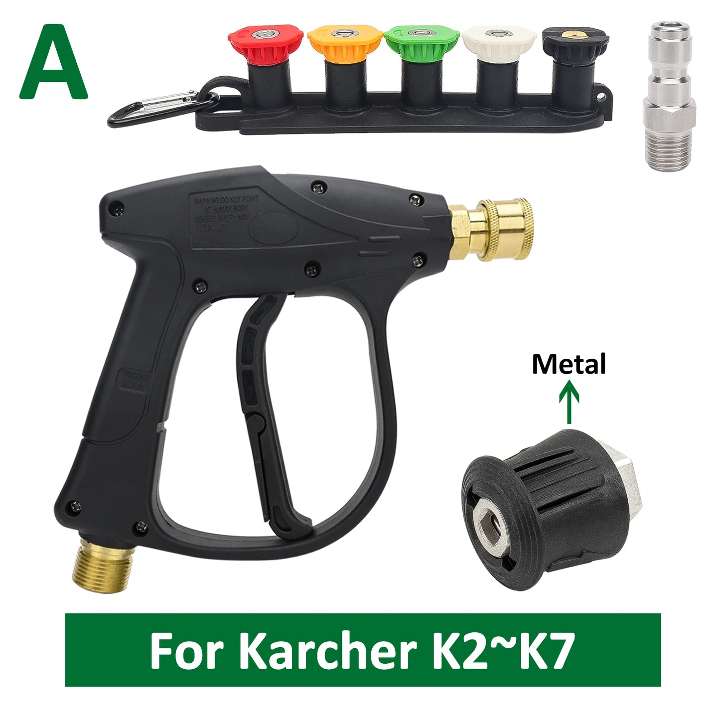 Pistola de agua para hidrolavadora para limpieza de automóviles Conector de manguera para Karcher Nilfisk Parkside Bocsh Boquillas de conexión rápida
