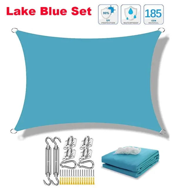 300D Waterproof Sun Shelter Sunshade Protection Shade Sail Awning Camping Shade Cloth Large For Outdoor Canopy Garden Patio