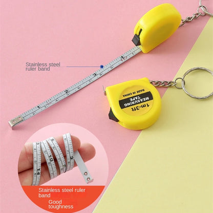 Mini Power Tape Measure Keychain Universal Pull Ruler Metric Tape Measure Retractable 1m Measuring Tape Meter Inch Tailor Tools