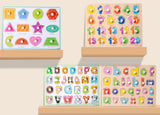Toddler Wooden Peg 3D Puzzles Kids Toys Alphabet Montessori Education Learning Toys Great Preschool Gift for Girls and Boys