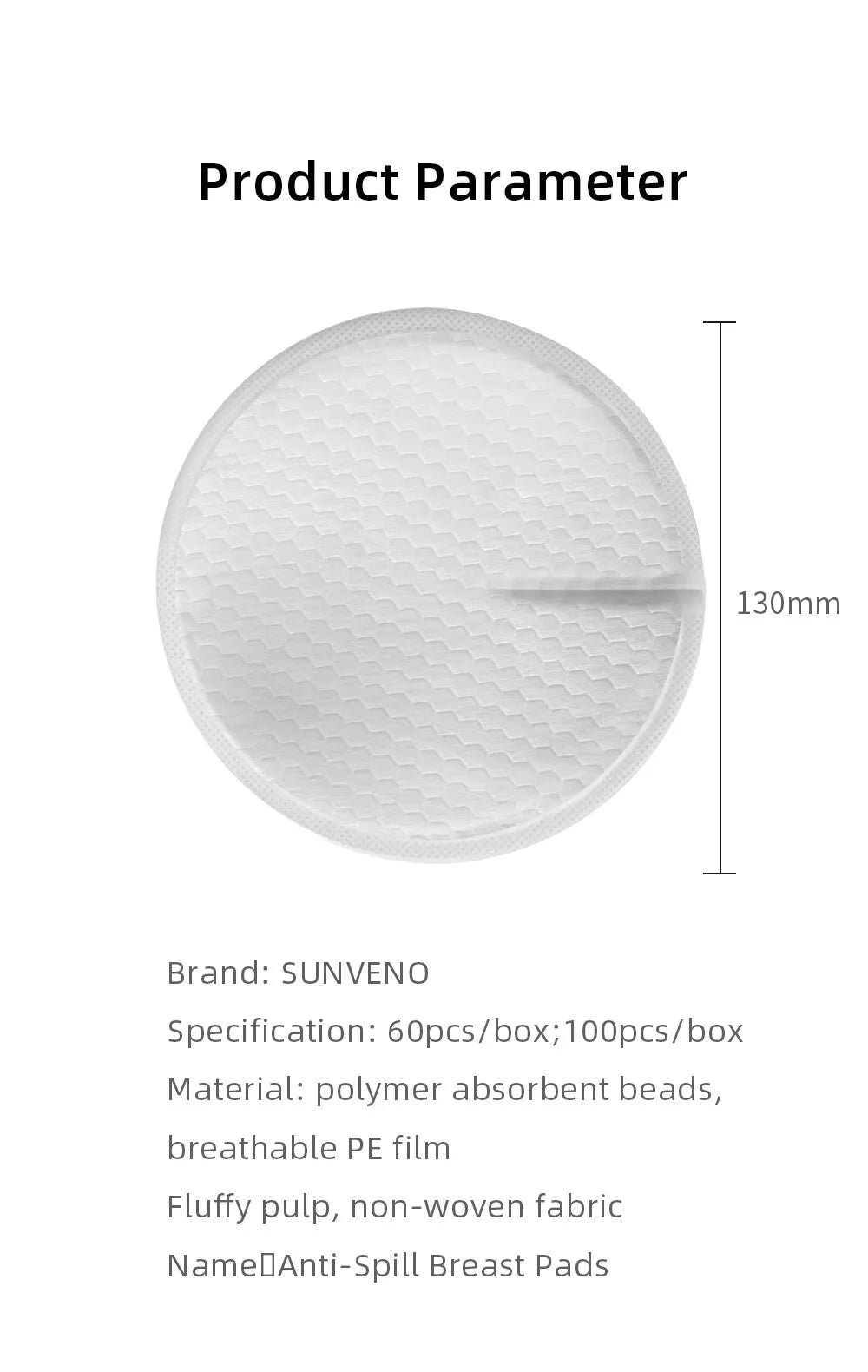 SUNVENO 60/100pcs Disposable Nursing Pads,Breast Pads for Breastfeeding,Thin,Absorbent,Breastfeeding Essentials