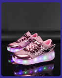 Sneakers Roller Shoes Outdoor Deformation Parkour Skates Dual-Use Children Girls Boys Adult Men Women Unisex Roller Skates