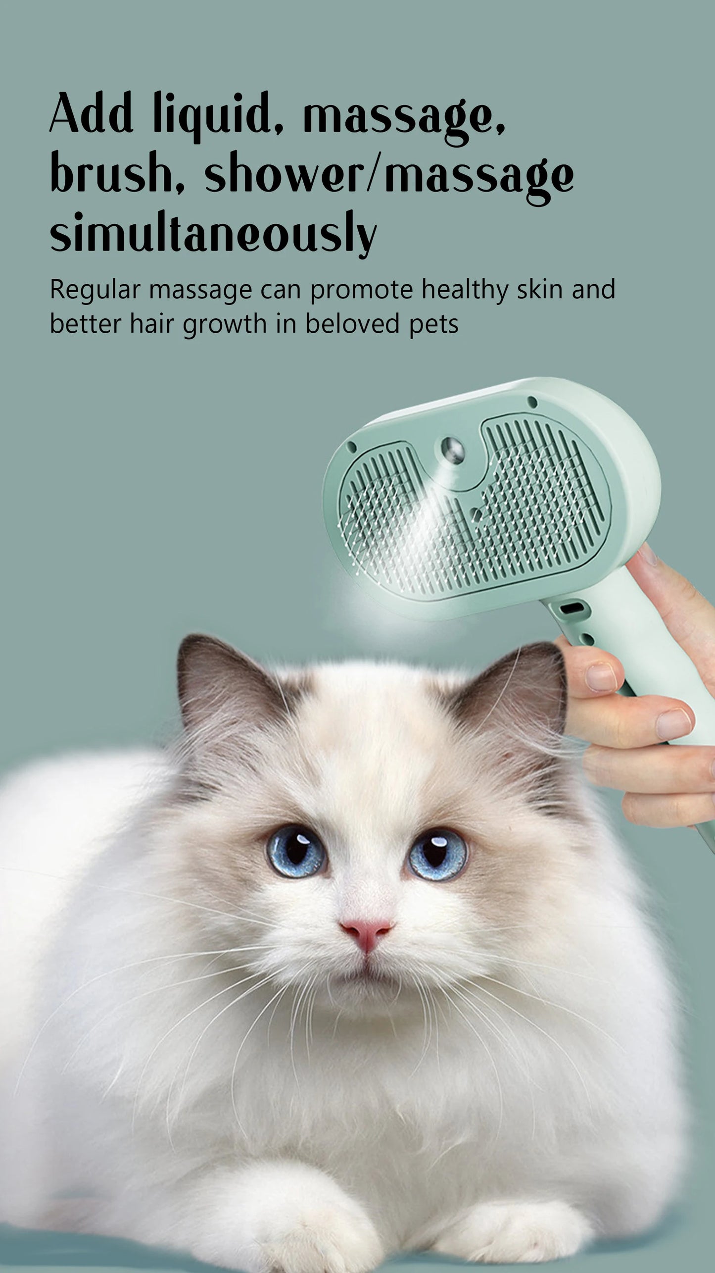Dog Comb Pet Steam Massage Brush Safe Round Head Soft Teeth Spray Hair Removal Comb for Dog Universal for Cats Dogs Accessories