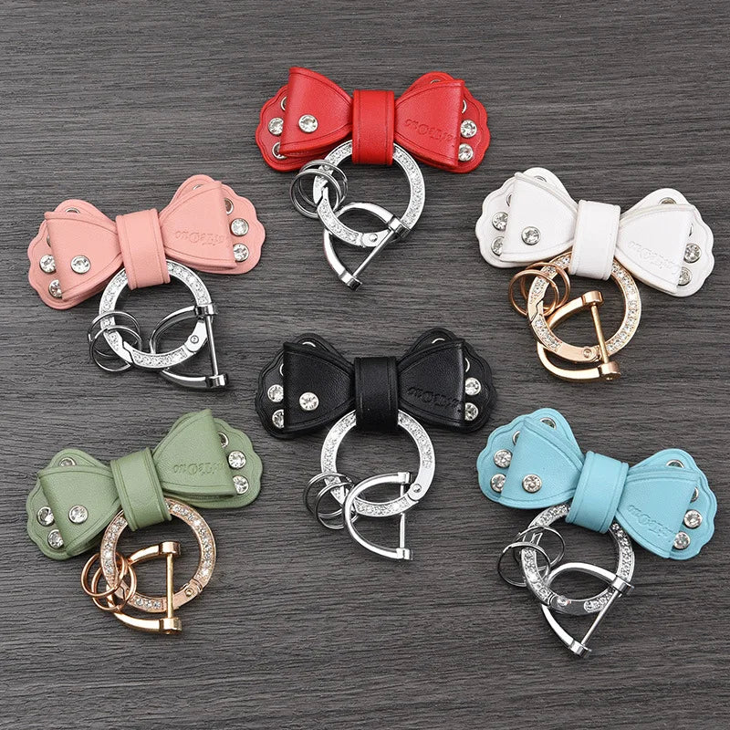 Car Keychain Bow Charm Creative Personalized Car Key Ring Anti-Lock Key Charm Decoration Cute DIY Festivals Gifts