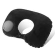 Flocagem inflável portátil pescoço travesseiro, adequado para viagens ao ar livre, viagens de negócios, Camping, Self Filled
