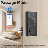 RAYKUBE DS01 BLE TT Lock Smart Fingerprint Deadbolt Lock with Latch/Door Sensor Auto Lock Key/Password/Card/ TT Lock APP Unlock