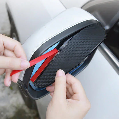 2Pcs Car Rearview Mirror Rain Eyebrow Rain Shield Snow Guard Sun Visor Auto Rear View Shade Protector Rainproof Blades Sticker