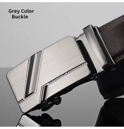 Cinturón de cuero para hombre, hebilla automática de metal, marca de alta calidad, cinturones de lujo para hombres, famoso trabajo, negocios, correa de PU negra.