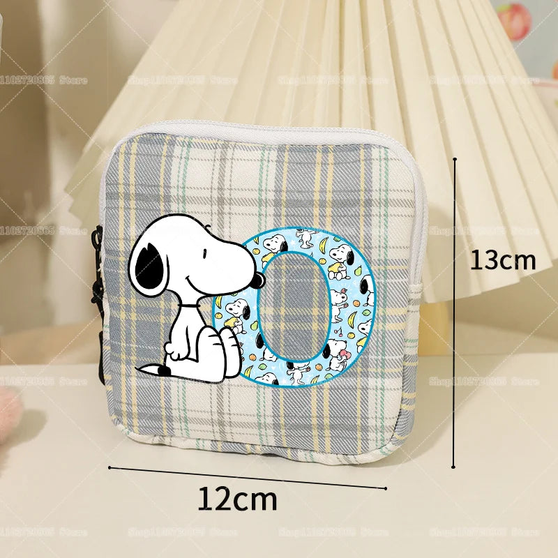 Snoopys Storage Bag Women Large-capacity Lipstick Sanitary Napkin Storage Bag Cute Anime Travel Portable Simple Girls Coin Purse