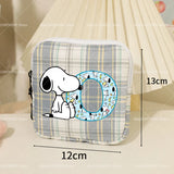 Snoopys Storage Bag Women Large-capacity Lipstick Sanitary Napkin Storage Bag Cute Anime Travel Portable Simple Girls Coin Purse