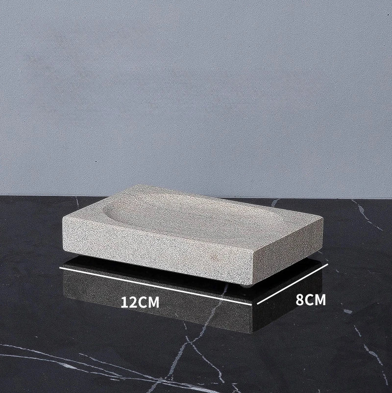 Nordic natural grey marble bathroom accessories Soap dispenser cotton swab jar tissue box soap dish tray bathroom decoration