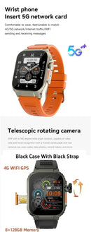 New Ultra Ai 3 Android Smartwatch 4G full network sim Card GPS WIFI 180°Hd Camera APP Download health monitoring Smart Watch Men