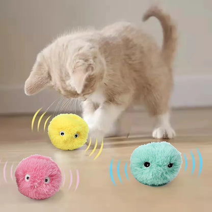 Juguetes inteligentes para gatos, pelota interactiva de peluche, juguete eléctrico de entrenamiento con hierba gatera, juguete con sonido táctil para gatitos, producto para mascotas, juguete con chirrido, pelota, suministros para gatos