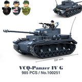 Military WW2 Tanks Tiger Sherman T34 Panzer Vehicle Airplane Army Soldier Weapons Model Building Block Brick Children Kids Toys